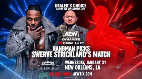 Samoa Joe will commentate Swerve's AEW Dynamite match in todays Wrestling news