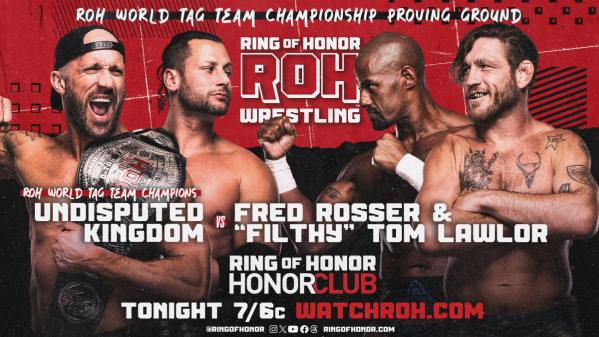 Undisputed Kingdom vs. Tom Lawlor and Fred Rosser to be shown on ROH TV in todays Wrestling news