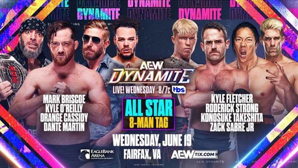 AEW Dynamite now includes an eight-man All-Star Tag, Swerve/Ospreay Face-off and a new All-Star tag. in todays Wrestling news